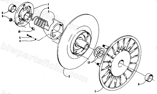 DRIVEN CLUTCH - FAN COOLED diagram
