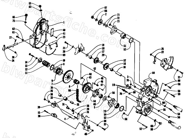 DRIVE/REVERSE DROPCASE ASSEMBLY diagram