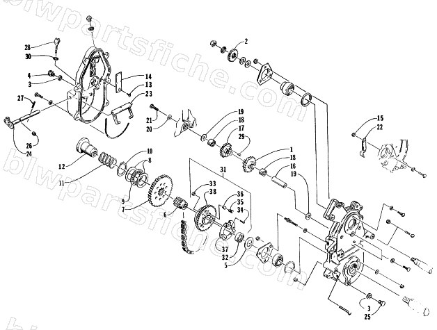 DRIVE/REVERSE DROPCASE ASSEMBLY diagram