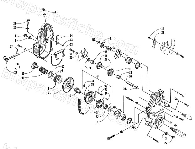 DRIVE/REVERSE DROPCASE ASSEMBLY diagram