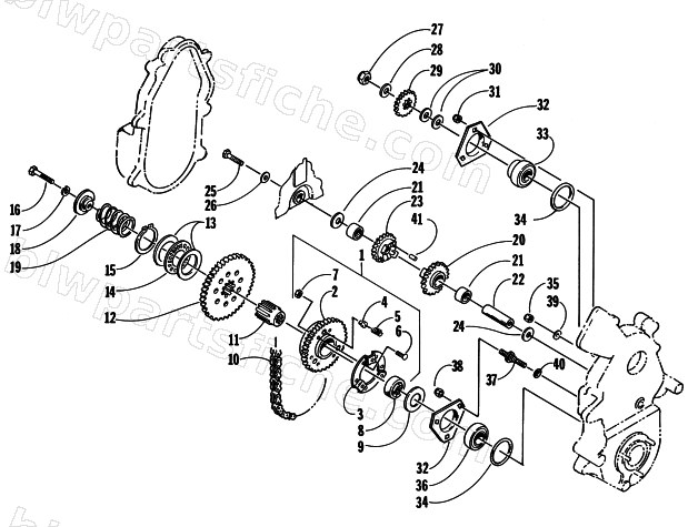 DRIVE/REVERSE DROPCASE ASSEMBLY diagram