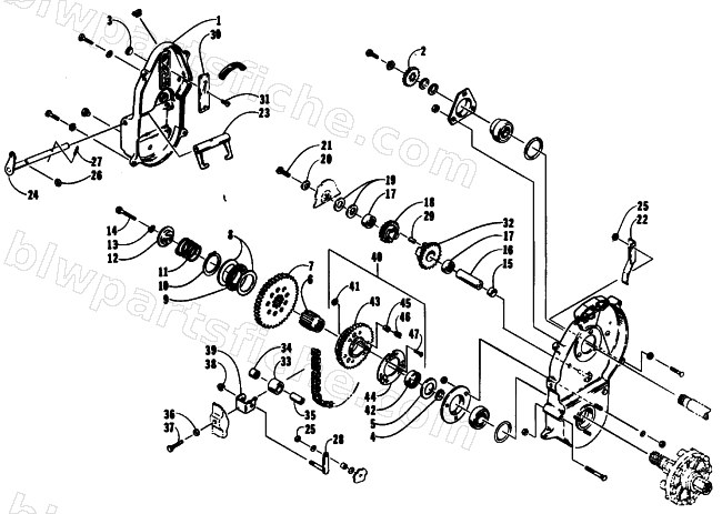 DRIVE/REVERSE DROPCASE ASSEMBLY diagram