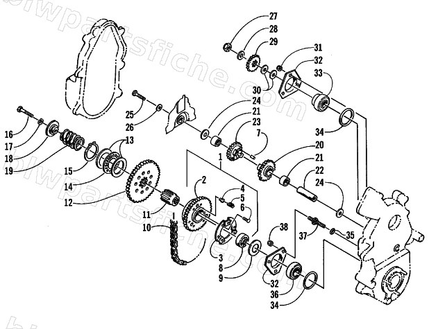 DRIVE/REVERSE DROPCASE ASSEMBLY diagram