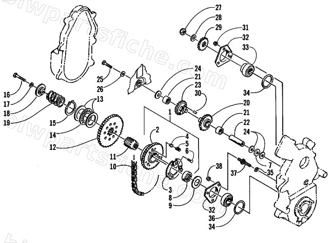 DRIVE/REVERSE DROPCASE ASSEMBLY diagram