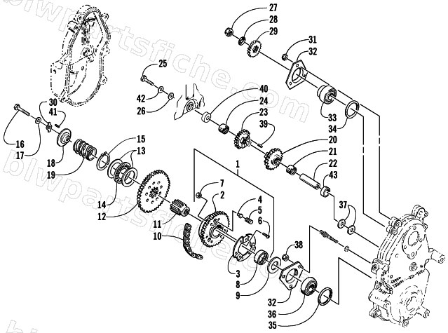 DRIVE/REVERSE DROPCASE ASSEMBLY diagram