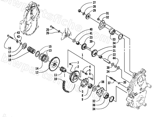 DRIVE/REVERSE DROPCASE ASSEMBLY diagram