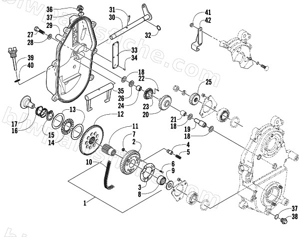 DRIVE/REVERSE DROPCASE ASSEMBLY diagram