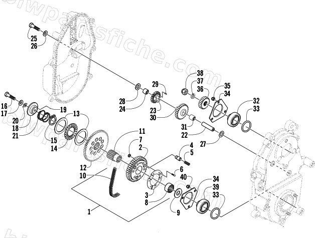 DRIVE/REVERSE DROPCASE ASSEMBLY diagram