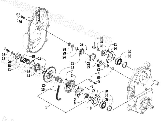 DRIVE/REVERSE DROPCASE ASSEMBLY diagram