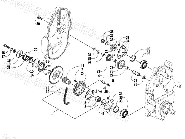 DRIVE/REVERSE DROPCASE ASSEMBLY diagram