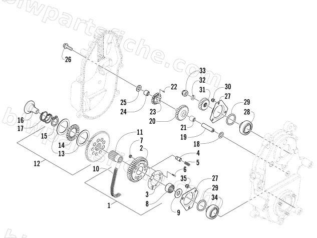 DRIVE/REVERSE DROPCASE ASSEMBLY diagram