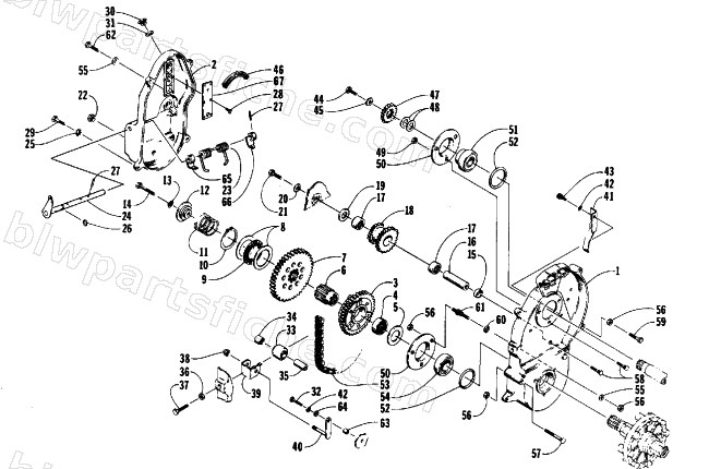 DRIVE/REVERSE DROPCASE ASSEMBLY diagram
