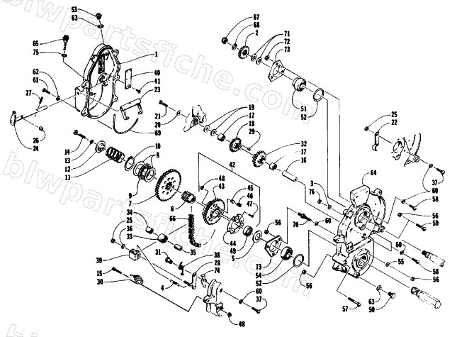 DRIVE/REVERSE DROPCASE ASSEMBLY diagram