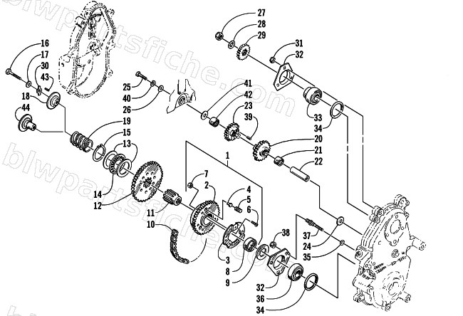 DRIVE/REVERSE DROPCASE ASSEMBLY (esr) diagram