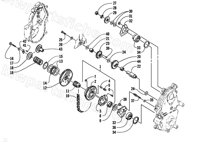 DRIVE/REVERSE DROPCASE ASSEMBLY (LE-R) diagram