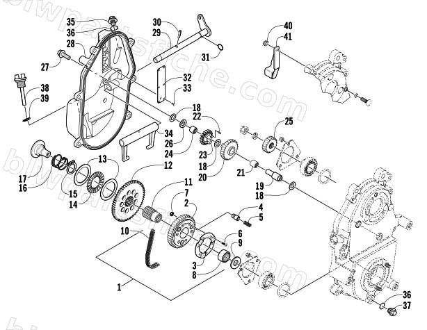 DRIVE/REVERSE DROPCASE ASSEMBLY (Optional) diagram