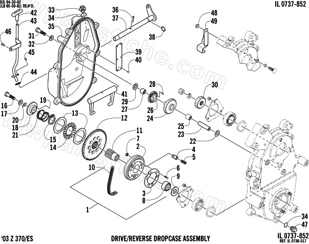 DRIVE/REVERSE DROPCASE ASSEMBLY (Optional) diagram