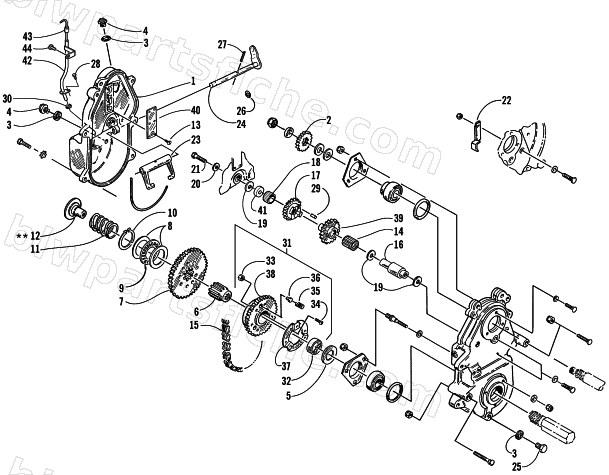 DRIVE/REVERSE DROPCASE ASSEMBLY (OPTIONAL) diagram