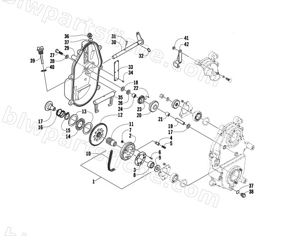 DRIVE/REVERSE DROPCASE ASSEMBLY (Optional) diagram