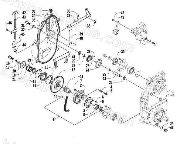 DRIVE/REVERSE DROPCASE ASSEMBLY (Optional) diagram