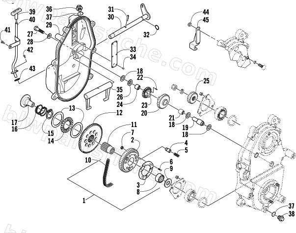 DRIVE/REVERSE DROPCASE ASSEMBLY (OPTIONAL) diagram