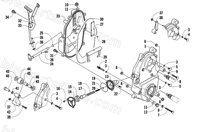 DROPCASE AND CHAIN TENSION ASSEMBLY diagram