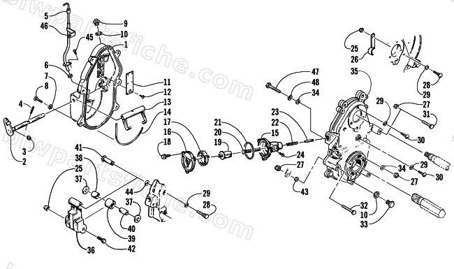 DROPCASE AND CHAIN TENSION ASSEMBLY diagram