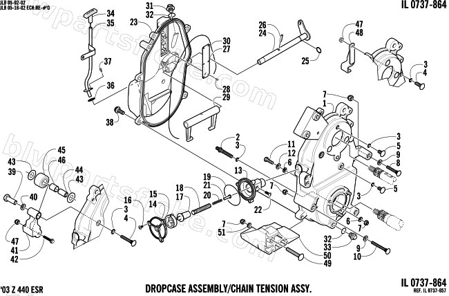 DROPCASE AND CHAIN TENSION ASSEMBLY diagram