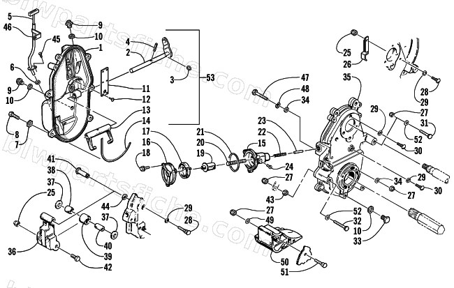 DROPCASE AND CHAIN TENSION ASSEMBLY (ESR) diagram