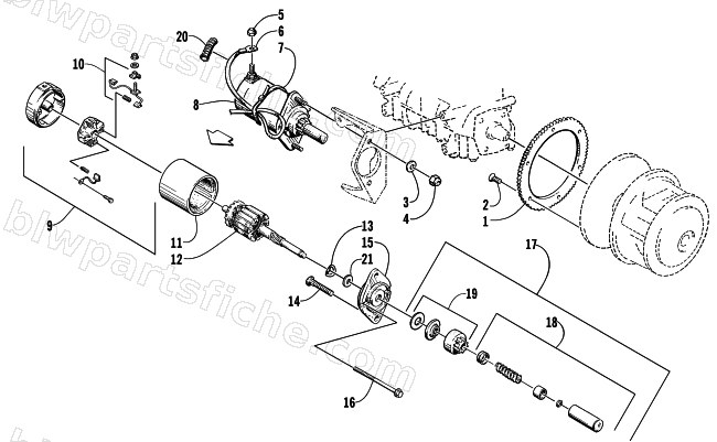 ELECTRIC START ASSEMBLY - STARTER MOTOR diagram