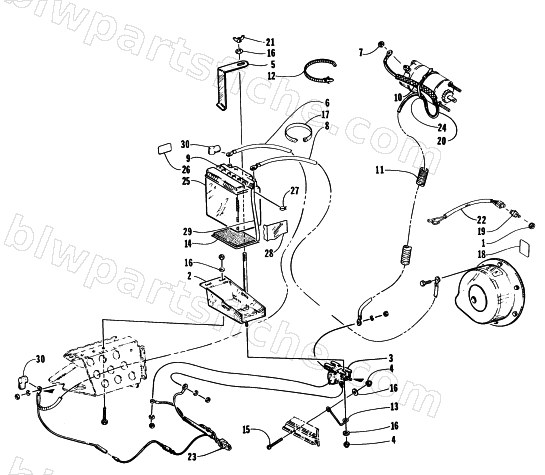 ELECTRIC START - BATTERY ASSEMBLY diagram