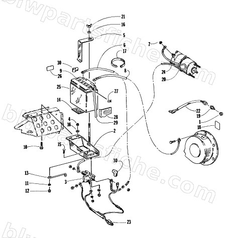ELECTRIC START - BATTERY ASSEMBLY diagram