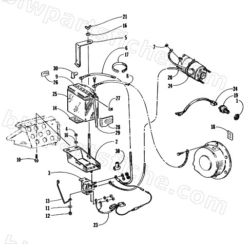 ELECTRIC START - BATTERY ASSEMBLY diagram