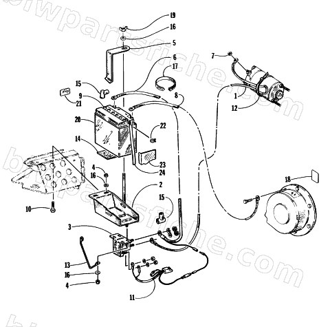 ELECTRIC START - BATTERY ASSEMBLY diagram