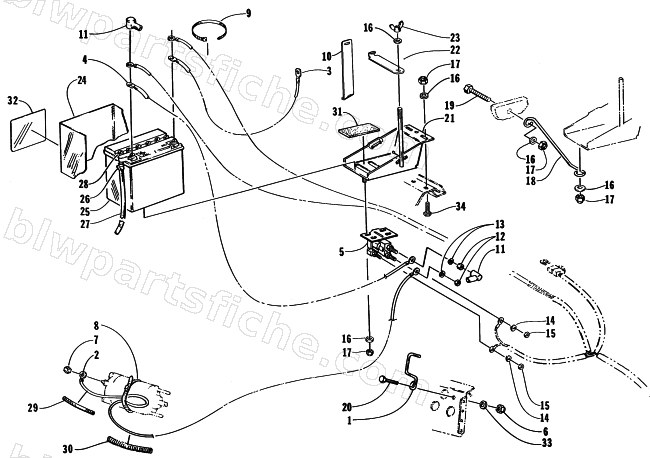ELECTRIC START - BATTERY ASSEMBLY diagram