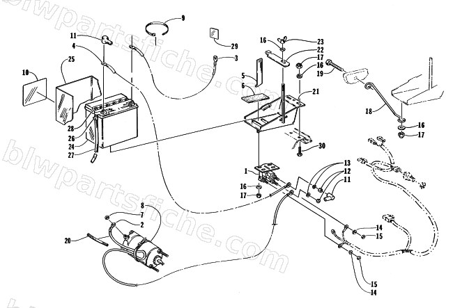 ELECTRIC START - BATTERY ASSEMBLY diagram