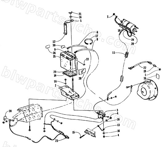 ELECTRIC START - BATTERY ASSEMBLY diagram