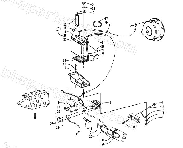 ELECTRIC START - BATTERY ASSEMBLY diagram