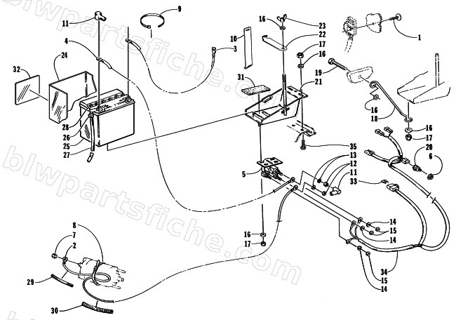 ELECTRIC START - BATTERY, SOLENOID, AND CABLES diagram