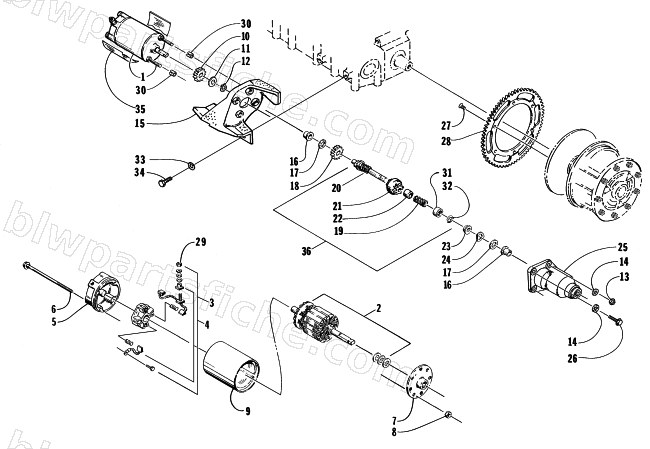 ELECTRIC START - STARTER MOTOR diagram