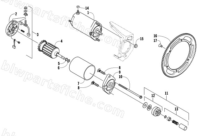 ELECTRIC START - STARTER MOTOR ASSEMBLY diagram