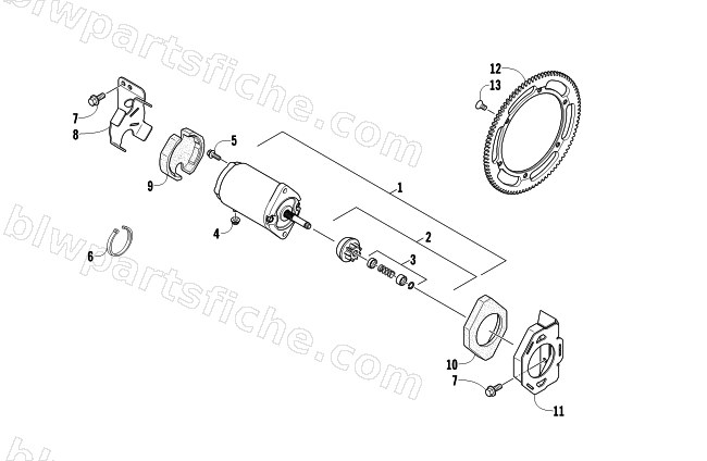 ELECTRIC START - STARTER MOTOR ASSEMBLY diagram