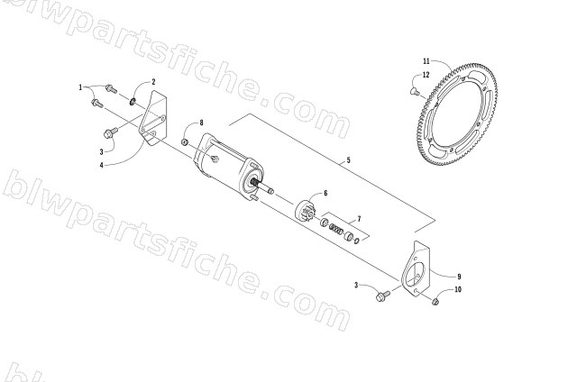 ELECTRIC START - STARTER MOTOR ASSEMBLY diagram