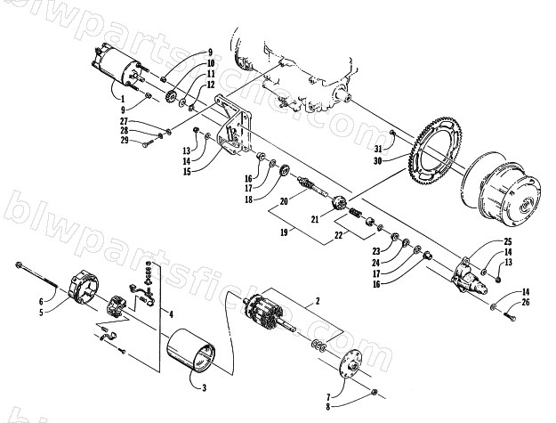 ELECTRIC START - STARTER MOTOR ASSEMBLY diagram