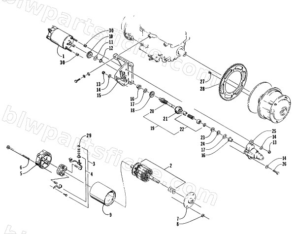 ELECTRIC START - STARTER MOTOR ASSEMBLY diagram