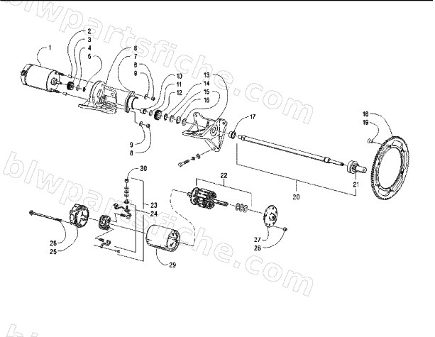 ELECTRIC START - STARTER MOTOR ASSEMBLY diagram