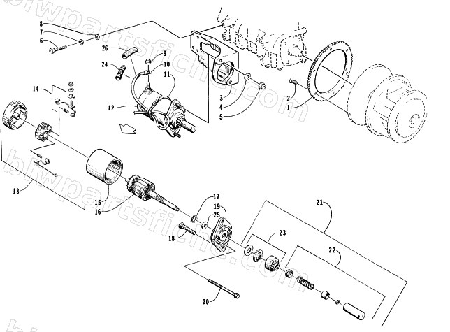 ELECTRIC START - STARTER MOTOR ASSEMBLY diagram