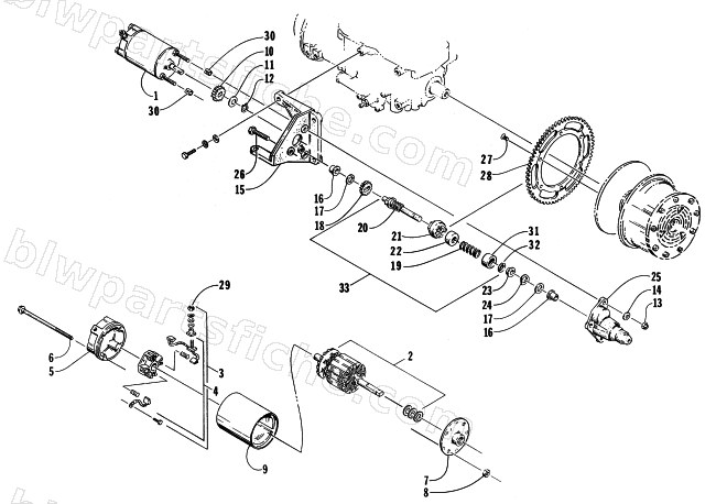 ELECTRIC START - STARTER MOTOR ASSEMBLY diagram