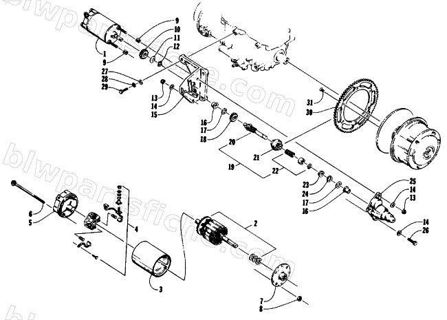 ELECTRIC START - STARTER MOTOR ASSEMBLY diagram