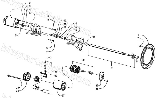 ELECTRIC START - STARTER MOTOR ASSEMBLY diagram